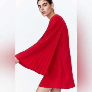 h&m pleat sleeve dress